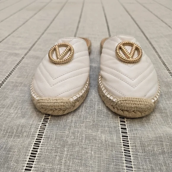 Valentino White Espadrilles Mules Size 36 Made In SPAIN ( Size 6 Usa) - Picture 7 of 9